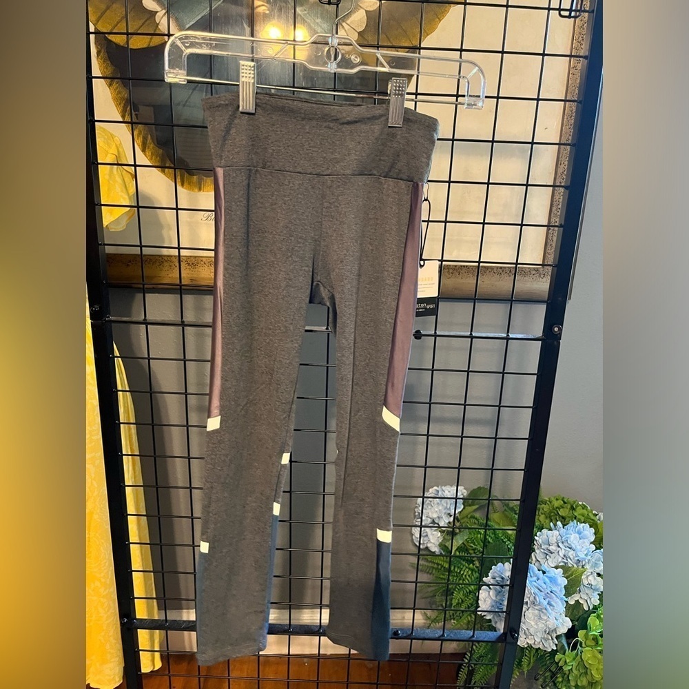 Lanston Sport Gray and Purple Women's Pants quick wicking technology